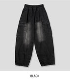 Peter Washing Balloon Cargo Denim Pants