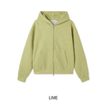Tain Waffle Crop Hood Zip-Up