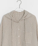 Philmes String Seersucker Check Hood Shirt