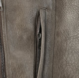 The Non Washed Stand Collar Leather Jacket