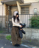 [1+1][Plan/Two Way] Poa Winter Brushed Corduroy Side Pin Tuck Training Pants