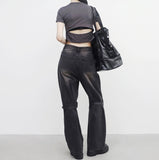 Miton cropped back slit T-shirt