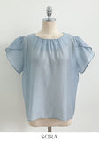 Muse Round Neck Shirred Tulip Blouse
