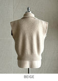 Waffel Two-Way Short Knit Zip-up Vest