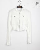 fixer ribbed pocket crop hood zip-up