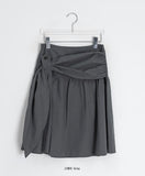Dunkey Shirring Wrap Midi Skirt