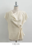 Cellon Drape Cap Sleeve Blouse