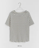 Colmen Stripe Hood Crop Short Sleeve Tee