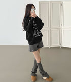 High Quality Cat Embroidery Thick Shibori Long Sleeve Knit
