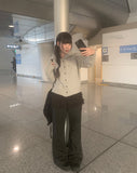 Furred High Neck Collar Knit Cardigan