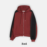 Toys Color Matching Track Line Hood Zip-Up Pants Set