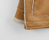 Tama suede loose fit hood fleece mustang