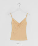 Orr Eyelet Punching Shirring V-Neck Strap Sleeveless