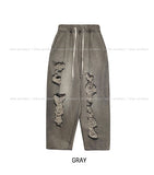 Salute Damage Balloon Denim Pants