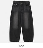 Shell Washing Wide Balloon Denim
