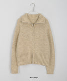 Nubin Mix Color Knit Zip-Up Cardigan