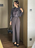Lobuldi Satin Tie Blouse