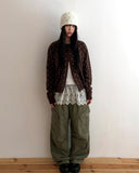 Vda Dot Color Matching Knit Cardigan
