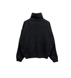 Basic Over Fit High-Neck Half Zip-Up Knit