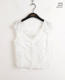 Roba Embossed Pearl Button Short Sleeve Blouse