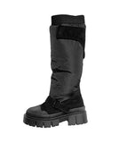 Rail banding fur padded boots