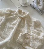 Rielson Tassel Jacquard Puff Shirring Blouse