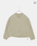 Shuni no-collar snap button string pocket crop overfit jacket