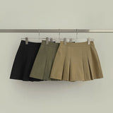 A-Line Pleats Mini Side Zipper Skirt Pants
