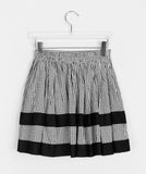 Tuha Check Banding Tiered Mini Skirt