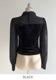 Tulea See-Through Velvet Puff Blouse
