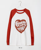 [unisex] Rittoy Heart Printing Ragrang Long Sleeve Tee