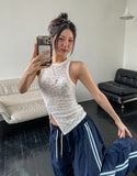 China lace hook slit sleeveless