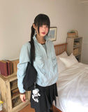 Puhi Ribbon Shirring Windbreaker Zip-up