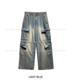 double-out pocket denim pants