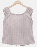 Mumon Check Sleeveless Blouse