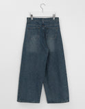 Kvenne Cut Denim Balloon Wide Pants