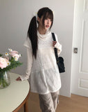 Hammy V-neck Button Layered T-shirt