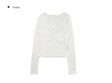 Negi Punching Square Neck Shirring T-shirt