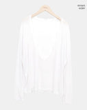 Tenver V-Neck Lace Long Sleeve T-Shirt