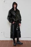 eyelet leather bermuda pants