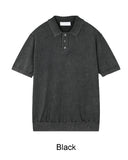 Pad Pigment Collar Knit Short Sleeve
