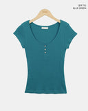 Houn Deep U-Neck Short Sleeve T-Shirt