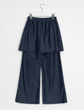 [BAONHAUS] Mecca Summer Denim Layered Skirt Pants