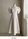 Kesia Heart Neck Puff One Piece
