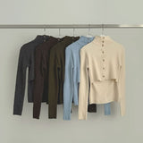 Fake Layered High-Neck Layered Knit Set-Up