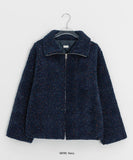 Tumbab Wool Collar Quilted Fleece Jumper