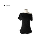Libby Frill Shirring Off-Shoulder Short Sleeve T-Shirt