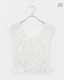 [Two Way] Furen Off-Shoulder Shirring Frill Sleeveless Blouse