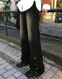SNAP BUTTON BOOTCUT DENIM