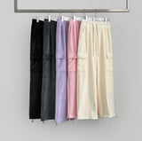 Corduroy Microfiber Velvet Pocket Cargo Long Wide Banding Pants